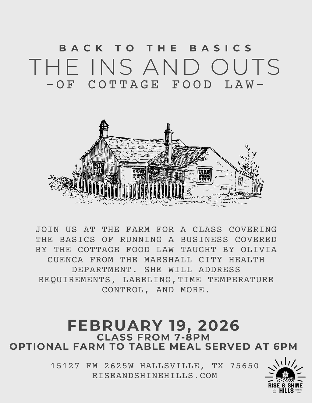 Back to the Basics- Cottage Law Class