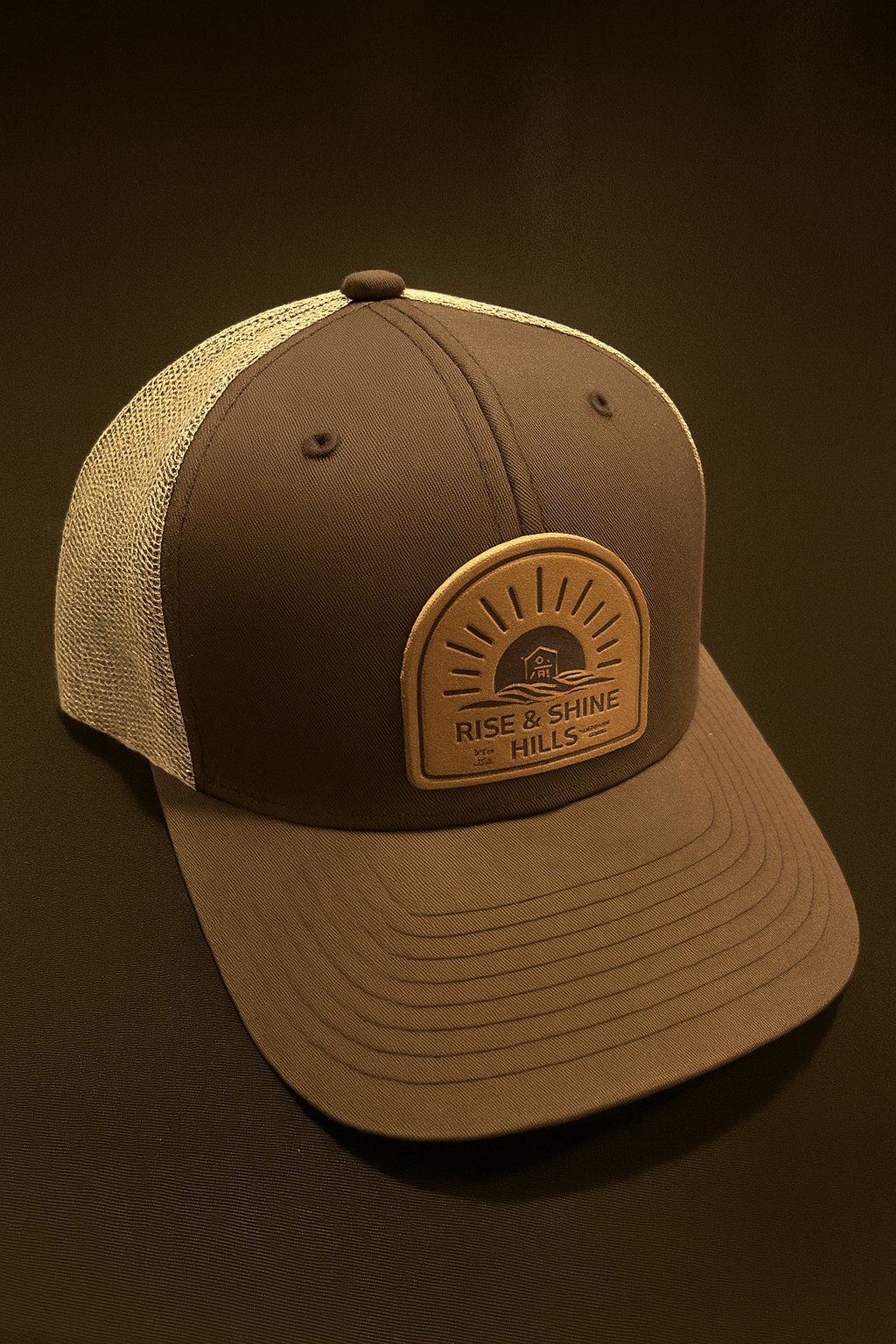 Rise & Shine Hills Leather Patch Trucker Hat
