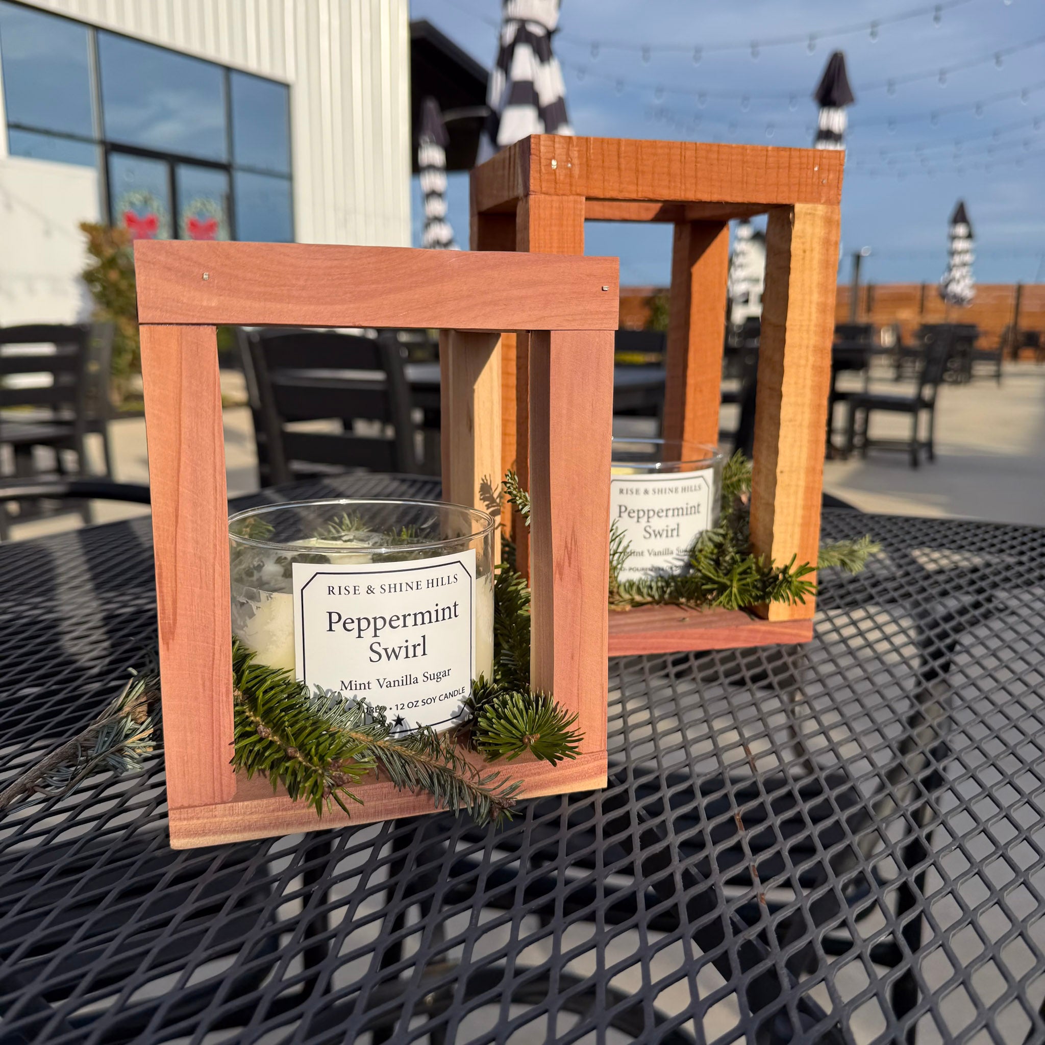 Rustic Wooden Candle Lantern – Small & Large