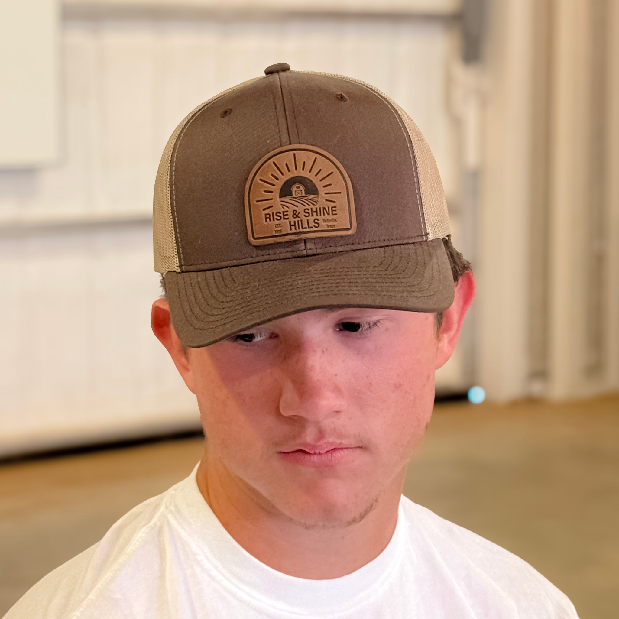 Rise & Shine Hills Leather Patch Trucker Hat