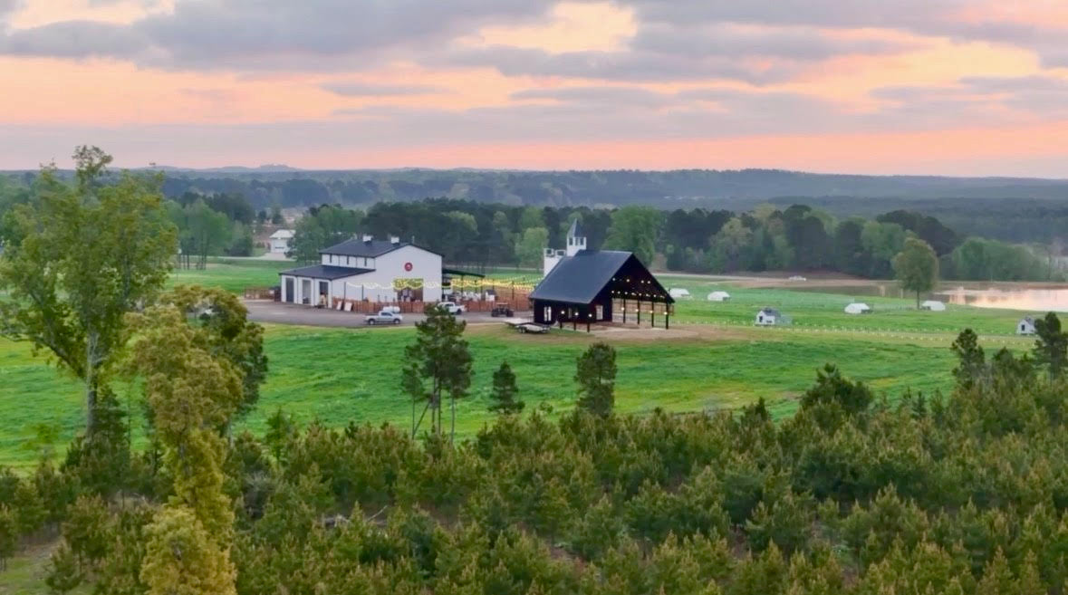 Aerial view of Rise and Shine Hills in Hallsville, Texas