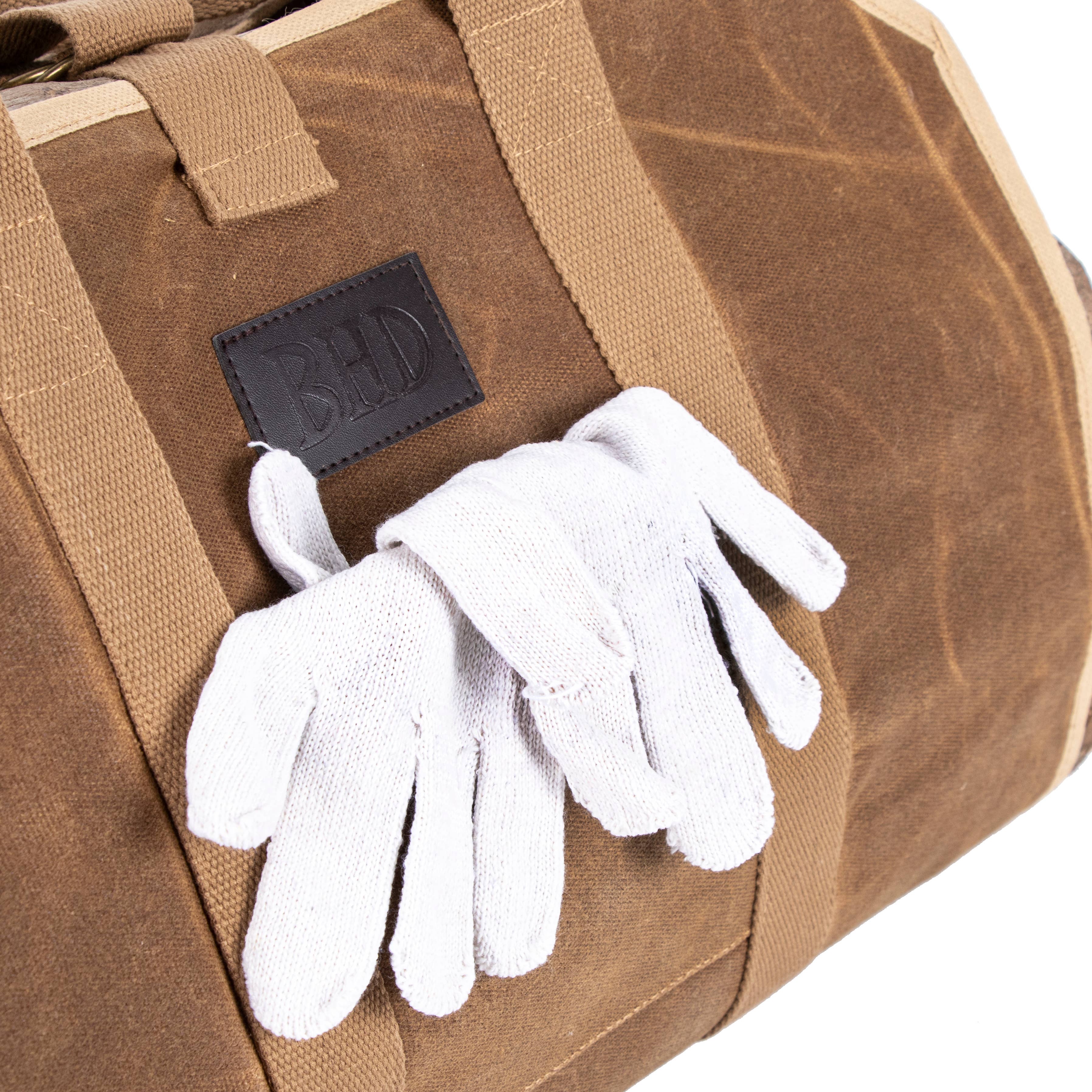 Canvas Firewood Tote Bag with Wood