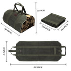 Canvas Firewood Tote Bag with Wood